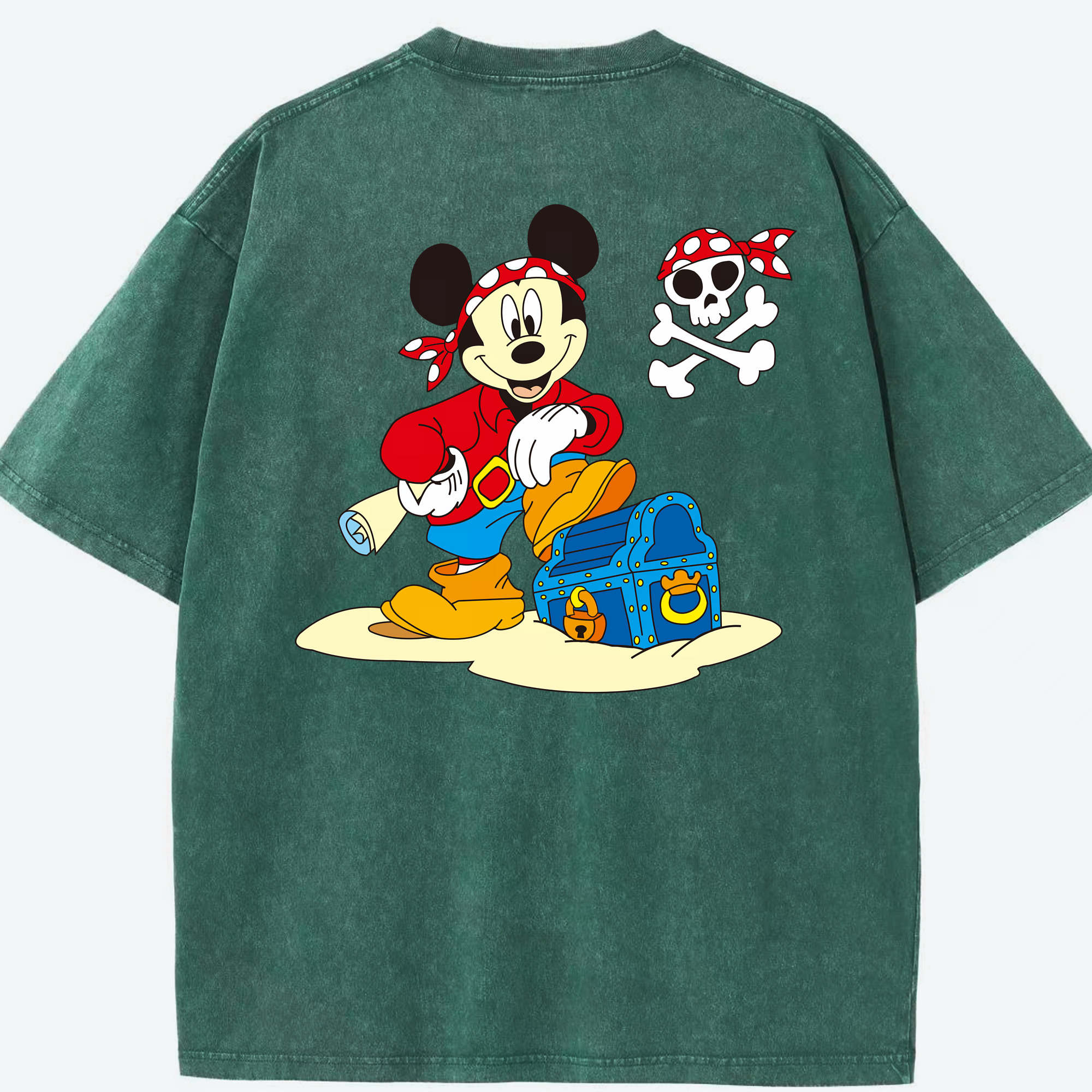 （画像用） ミッキーマウス Mickey Mouse 綿100% ヴィンテージ風 半袖Tシャツ（背面プリント）